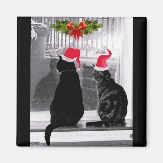 サンタを待っている マグネット (正面)