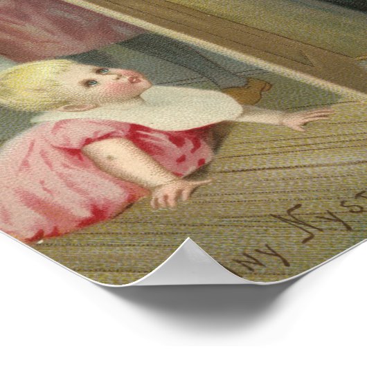 サンタを待っている | ヴィンテージクリスマス ポスター (角)