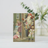 サンタを待っている | ヴィンテージクリスマス ポストカード (スタンド正面)