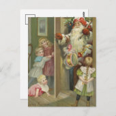 サンタを待っている | ヴィンテージクリスマス ポストカード (正面/裏面)