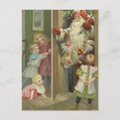 サンタを待っている | ヴィンテージクリスマス ポストカード (正面)