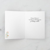 サンタを待って，休日の犬の挨拶，かわいい子犬 シーズンカード (内部)