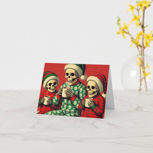 サンタを待つ カード (黄色い花)