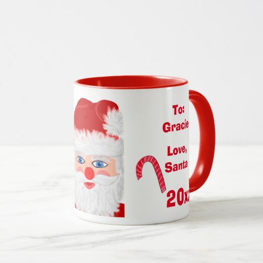 サンタを愛するクリスマス 名前 マグカップ (正面右)