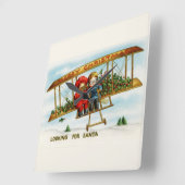 サンタを探しているヴィンテージクリスマスの子供たち スクエア壁時計 (傾斜)