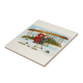 サンタを探しているヴィンテージクリスマスの子供たち タイル (側面)