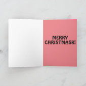 サンタを着たフェイスマスクのパンデミックなクリスマスカード シーズンカード (内部)