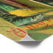 サンタを迎えるクリスマスの子供たち ポスター (角)