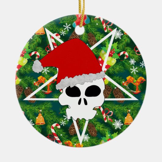 サンタを迎える セラミックオーナメント (正面)