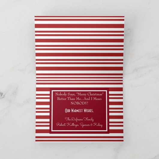 「サンタを追放しない」切りおもしろい抜けのクリスマス シーズンカード (内部)