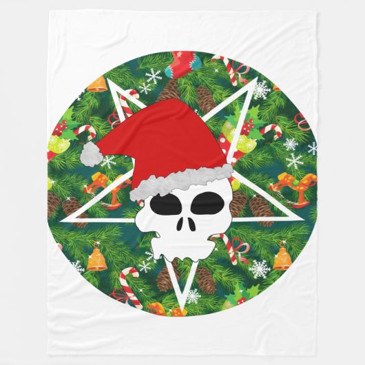 サンタを降ろす毛布 フリースブランケット (正面)