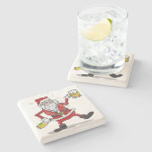 「サンタを飲む」コースター ストーンコースター (横)