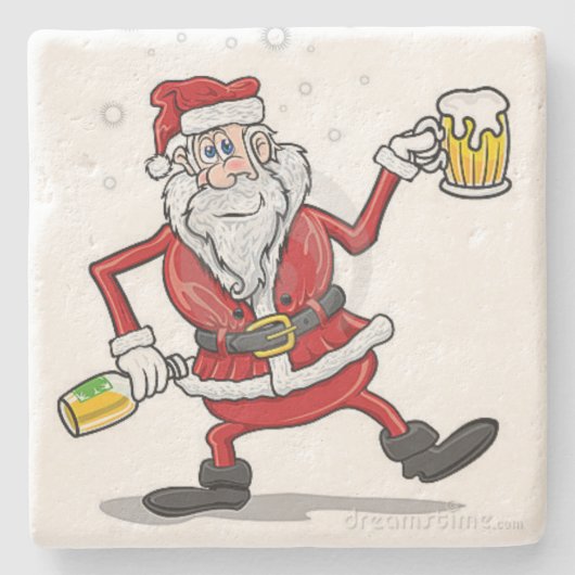 「サンタを飲む」コースター ストーンコースター (正面)