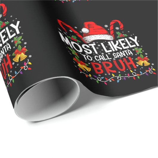 サンタを「Bruh」って呼ぶのが一番面白いクリスマス ラッピングペーパー (ロールコーナー)