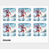 サンタアイススケートで滑るインウィンターブリス スクエアシール (シート)