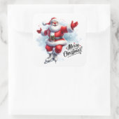 サンタアイススケートで滑るインウィンターワンダーランド スクエアシール (バッグ)