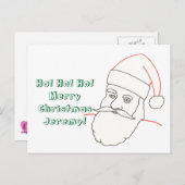 サンタアウトライン着色パーソナライズされたはがき シーズンポストカード (正面/裏面)