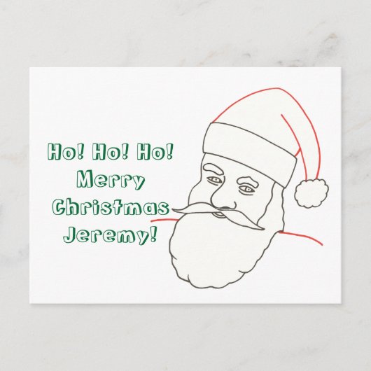 サンタアウトライン着色パーソナライズされたはがき シーズンポストカード (正面)