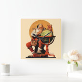 サンタアットザグローブ スクエア壁時計 (ホーム)