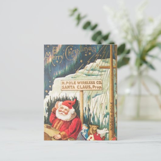 サンタアットザノースポールワイヤレス会社 シーズンポストカード (スタンド正面)