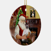 サンタアットホーム – チョコレートポイントシャメゼ セラミックオーナメント (右)