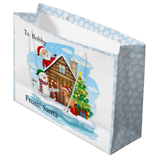 サンタアド・チャイルドの名前から北極 ラージペーパーバッグ (正面アングル)