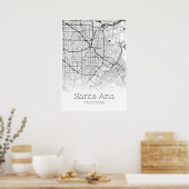 サンタアナの地図 – カリフォルニア州 – 市内地図ポスター ポスター (キッチン)