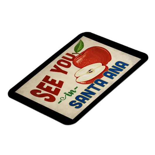 サンタアナカリフォルニアアップル – ヴィンテージ旅行 マグネット (左側)