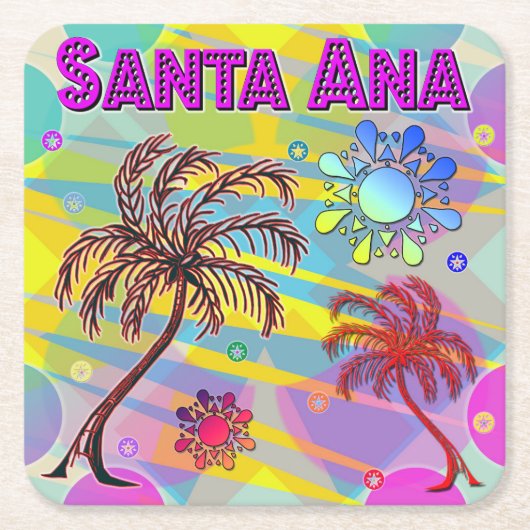 サンタアナハッピーアンドホープコースター スクエアペーパーコースター (正面)