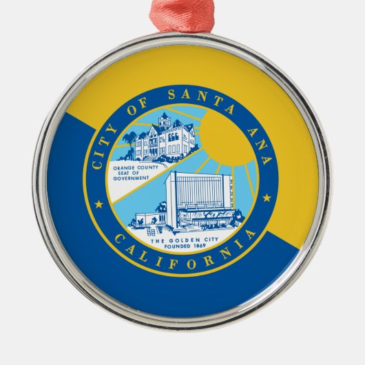 サンタアナ州旗（カリフォルニア州） メタルオーナメント (正面)
