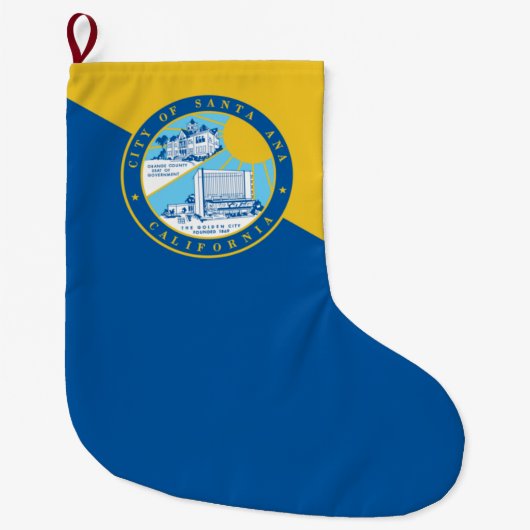 サンタアナ州旗(カリフォルニア州) ラージクリスマスストッキング (正面)