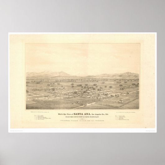サンタアナ、カリフォルニア州。パノラママップ(1579C) ポスター (正面)