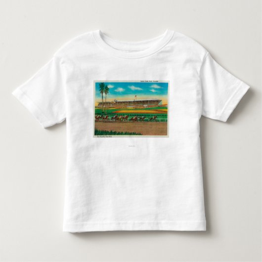 サンタアニタ公園の馬RacesArcadia、カリフォルニア トドラーTシャツ (正面)