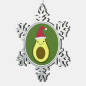 サンタアボカドセラミックオーナメント スノーフレークピューターオーナメント (右)