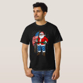 サンタアメリカ国旗のクリスマス（7月） Tシャツ (正面フル)