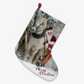 サンタアンドウース ラージクリスマスストッキング (正面 (吊り時))