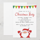 サンタアンドクリスマスバンティンホリデーパーティー招待状 招待状 (正面/裏面)