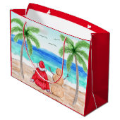 サンタアンドサンド雪だるまオンビーチクリスマス ラージペーパーバッグ (裏面アングル)