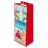 サンタアンドサンド雪だるまオンビーチクリスマス ワインギフトバッグ (裏面アングル)