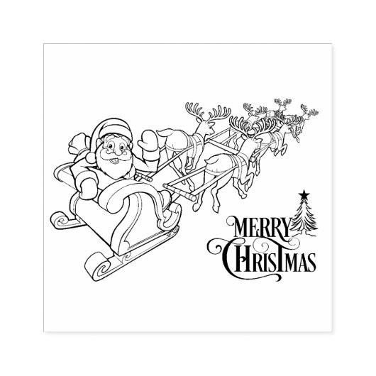 サンタアンドスレイクリスメリーマス ラバースタンプ (インプリント)