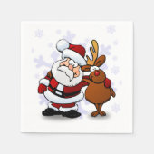 サンタアンドトナカイフェスティバルナプキンス スタンダードカクテルナプキン (正面)