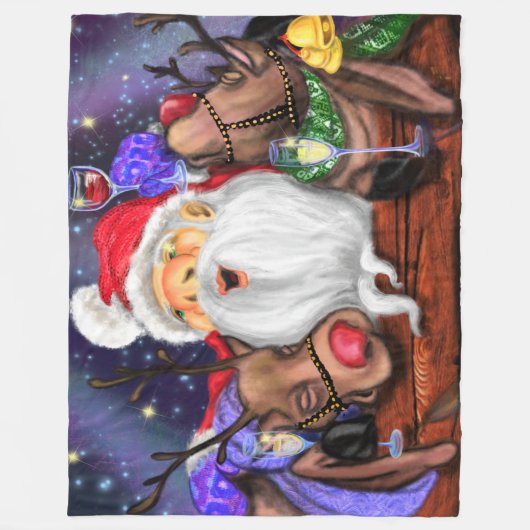 サンタアンドトナデアズグリおもしろいストマスフリースブランケット フリースブランケット (正面)