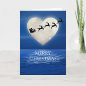 サンタアンドハートフルムーンビーチクリスマス シーズンカード (正面)