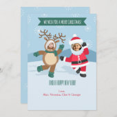 サンタアンドルドルフホリデーフォトカード シーズンカード (正面/裏面)