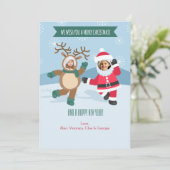 サンタアンドルドルフホリデーフォトカード シーズンカード (スタンド正面)