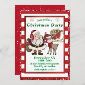 サンタアンドルドルフ飴ケーンクリスマスパーティー 招待状 (正面/裏面)