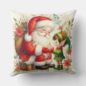 サンタアンド小妖精や小人1 クッション (裏面)
