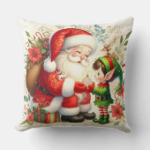 サンタアンド小妖精や小人1 クッション (正面)