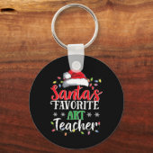サンタアートお気に入りの先生クリスマスおもしろいギフトID キーホルダー (正面)