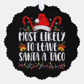 サンタア離れタコのクリスマスに最もおもしろい近い オーナメントカード (正面)